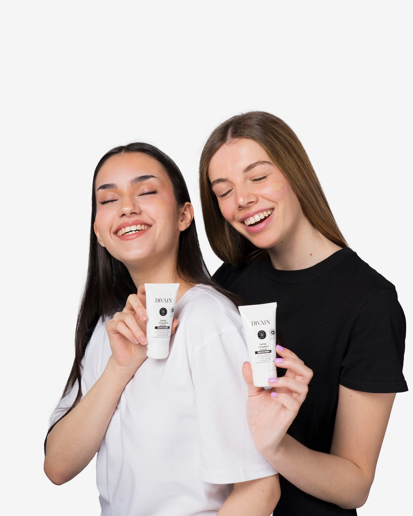 Two models showing the facial creams