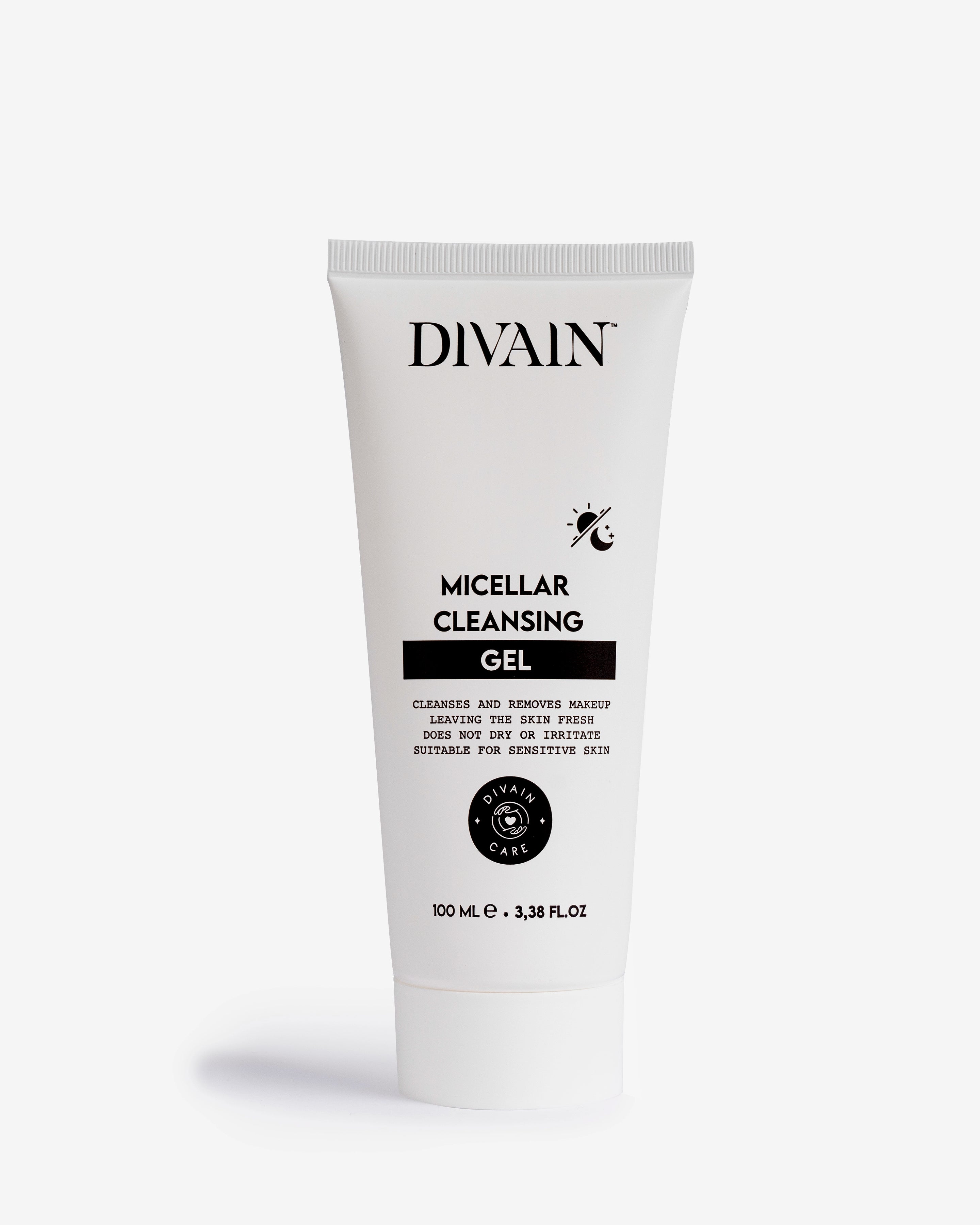 Bottle of micellar cleansing gel 100 millilitres divain care