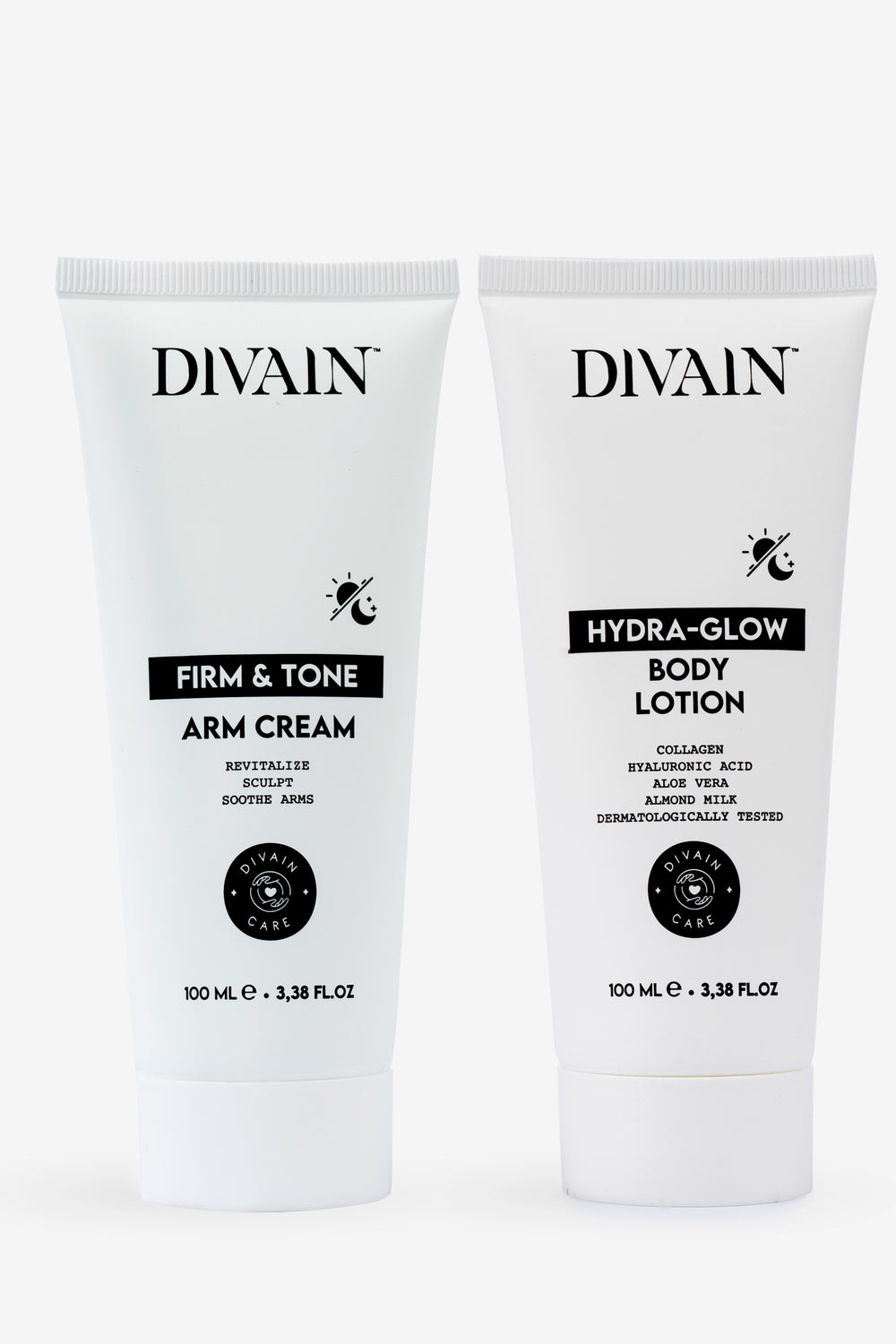 Arm treatment pack containing a firming arm cream and a moisturising body lotion.