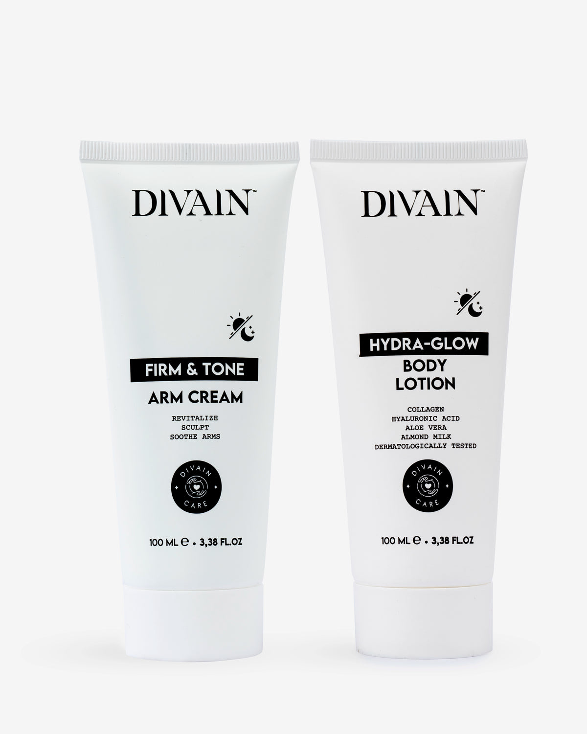 Arm treatment pack containing a firming arm cream and a moisturising body lotion.